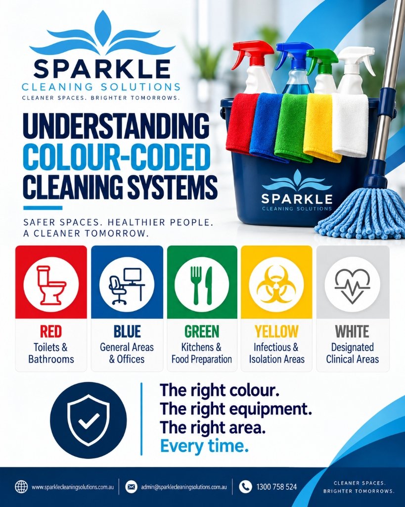 Sparkle Colour-Coded Cleaning Systems Infographic and Equipment Protocol